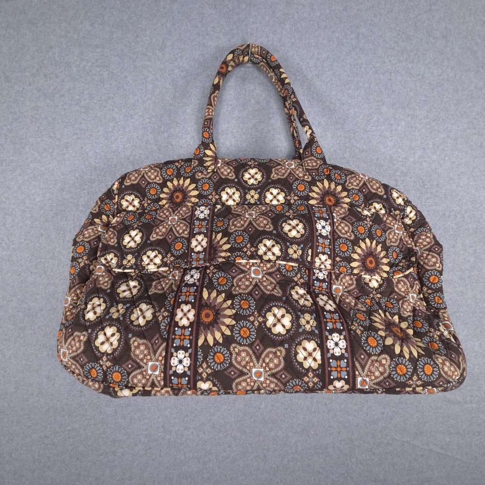 Vera Bradley Canyon Quilted Boho Brown Weekender Traveler Overnight Bag Tote - Picture 7 of 16
